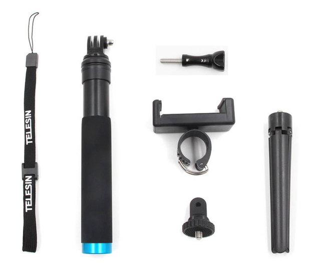 TELESIN Selfie stick z plastikowym tripodem do kamer sportowych - 1190390 - zdjęcie 2